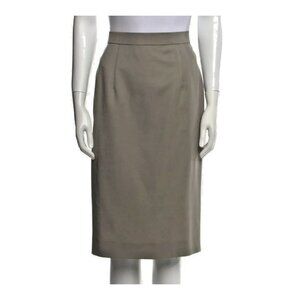 Givenchy Glamour Wrap Skirt 13 | 100% Cupro | Khaki Beige | Midi‎ Pencil